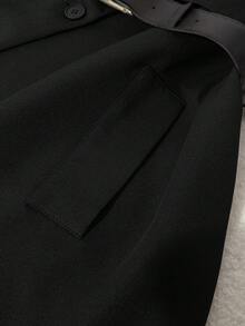 SHEIN PETITE Petite Women Minimalist Sleeveless Commuter Vest Blazer - Black - View 4