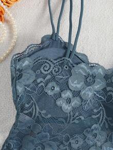 1 Áo ngực ren hoa thoải mái cho nữ - Màu xanh lá cây đậm - Xem 5