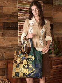 HARRY POTTER X SHEIN 1 件装，四个学院风背心包，女士可折叠手提包 - 彩色 - 查看 7