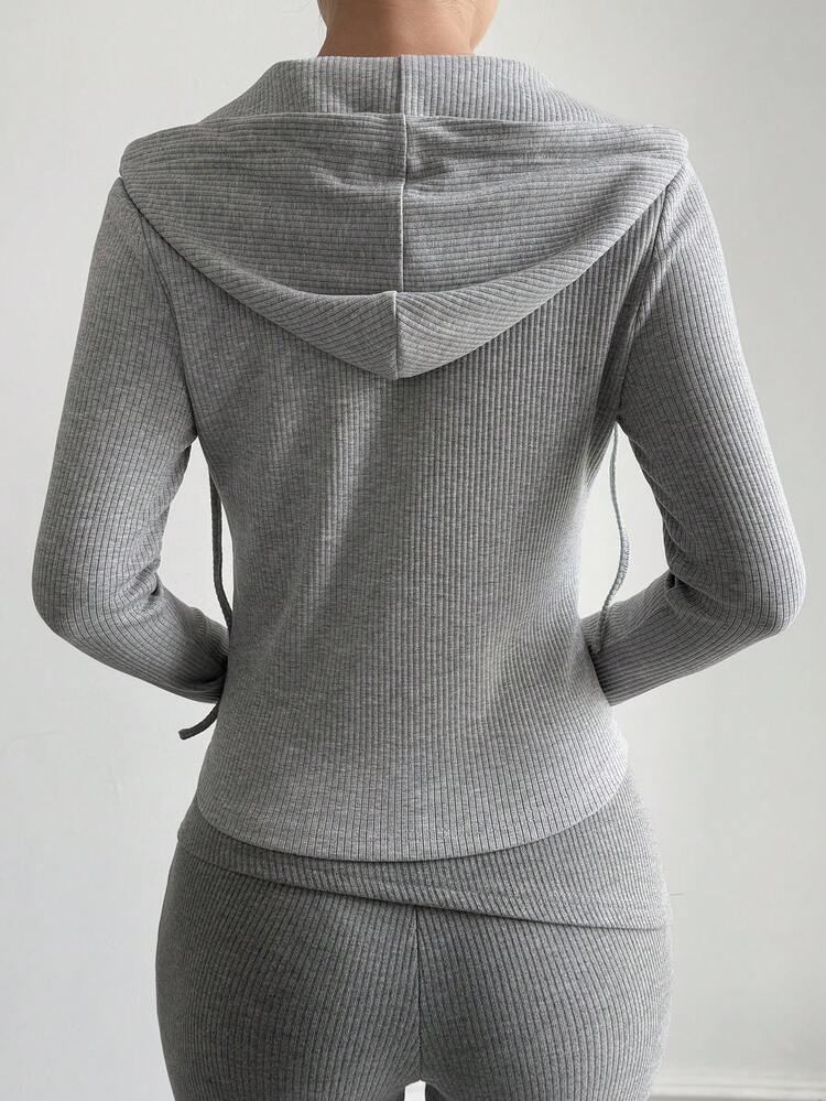 Women's Solid Color Outdoor Hooded Casual Slim Fit Sports Jacket