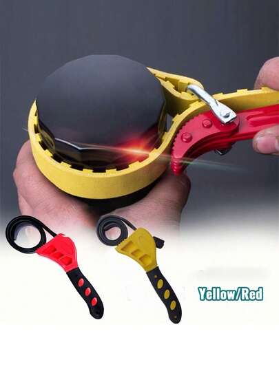 1pc Belt Wrench, Oil Filter Puller Strap Spanner, Chain Wrench, Strap Opener, Adjustable Disassembly Tool