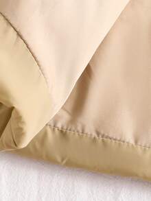 Young Girls Padded Coat, Casual Versatile All-Match Style, Brown Mid-Length Waisted, Winter - Khaki - View 8