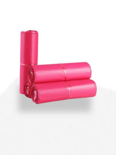 50/100pcs Pink Express Bag, Self-Adhesive Waterproof Mailing Envelope, Bulk Shipping Package For Clothes, Books, Inline Materials, Durable Plastic Packaging Bag