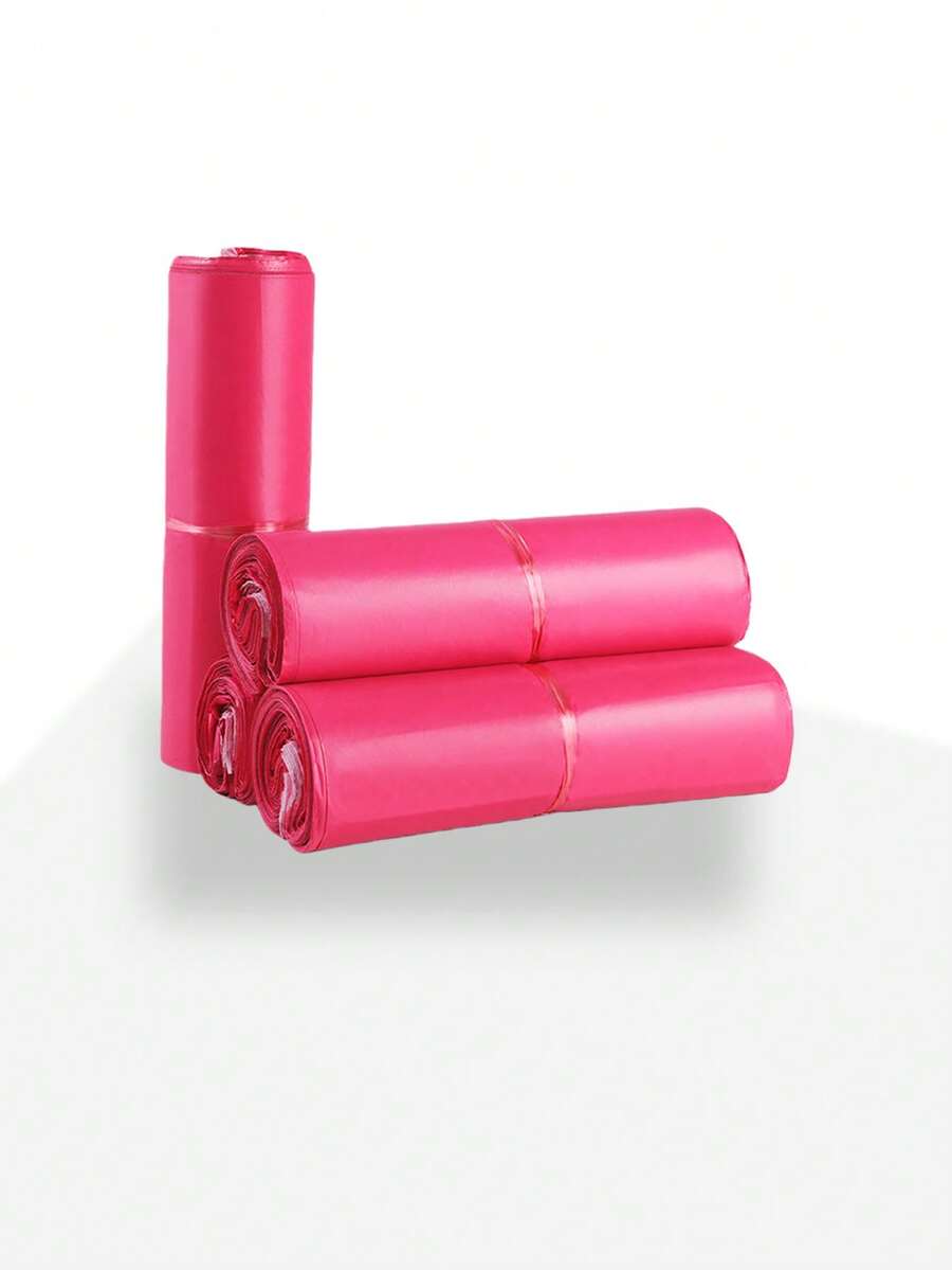 50/100pcs Pink Express Bag, Self-Adhesive Waterproof Mailing Envelope, Bulk Shipping Package For Clothes, Books, Inline Materials, Durable Plastic Packaging Bag - Pink - View 1