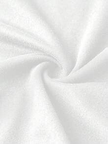 SHEIN Clasi 白色女士休闲高领紧身长袖T恤，带刺绣图案，适合秋冬季节，百搭实用 - 白色 - 查看 8