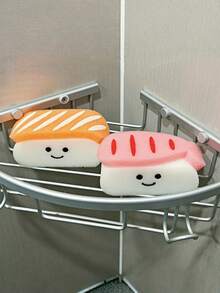 Joivida 可爱寿司造型沐浴海绵球 - 柔软 - 主题沐浴洁面海绵球，敏感肌米色，糯米团子和寿司卷/寿司卷造型，沐浴配件礼品