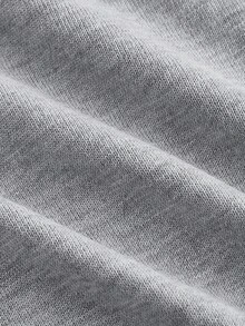 SHEIN MOD Sweater Wanita Kasual Warna Polos dengan Kancing Bahu Miring Warna Abu-abu untuk Musim Gugur/Dingin - Grey - View 8
