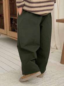 DAZY Pantalones sencillos de unicolor para niños pequeños - Verde - Ver 5