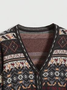 ROMWE Fairycore 复古提花图案加大码女式开衫 - 彩色 - 查看 3