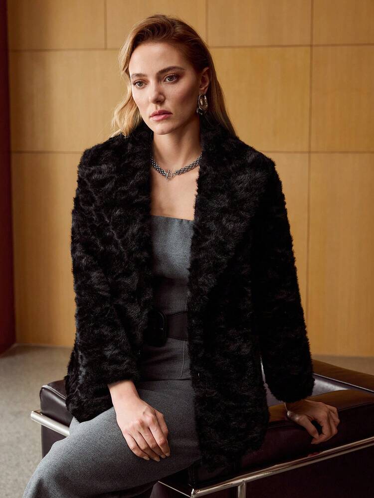 WOMEN'S FAUX FUR COLLAR JACKET FOR WINTER