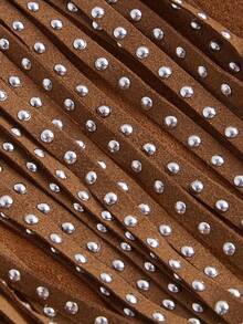 SHEIN MOD 女士波西米亚风70年代流苏无袖外套，秋季外套上衣，女士秋季夹克，西部夹克，牛仔夹克