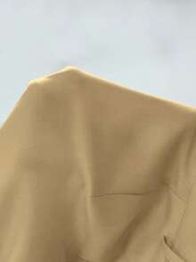 SHEIN Tall 女士休闲阔腿裤，带口袋和拉链，优雅商务通勤裤，卡其色搭配黑色，适合秋冬季、约会、上学、工作等场合。 - 駝色 - 查看 3