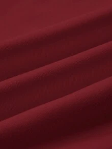 SHEIN BASICS 秋冬季基础款高领修身长袖纯色女式上衣，升级保暖内衬面料，时尚休闲舒适，百搭不臃肿，红色上衣，圣诞节，女士红色上衣，酒红色上衣 - 酒紅色 - 查看 7