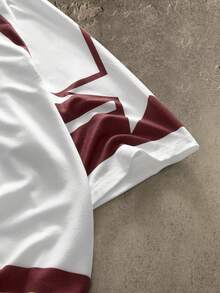 AXEPEAK Lässiges Straßen-Loose-Fit Poloshirt mit Kentkragen für Herren - Rot - Übersicht 4