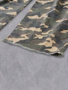 Manfinity Denimwave Men's Adjustable Waist Camouflage Barrel Leg Pants, Streetwear Style Camo Sweats - Multicolor - View 6