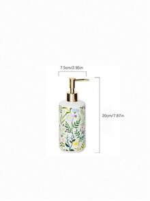 Cirelle 1 pièce Bouteille de pompe à émulsion en céramique avec motif floral - Contenant élégant et multifonctionnel pour la maison, l'hôtel et la décoration de salle de bain, cadeau de Noël idéal, apparence raffinée, surface lisse, matériau de haute qualité, premier choix pour les acheteurs de vacances - Multicolore - Voir 6