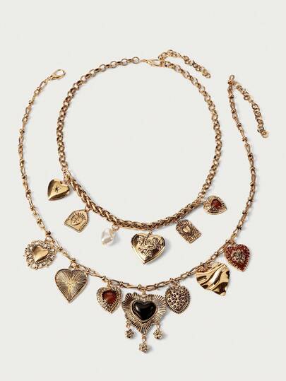 Glisma Collares superpuestos para mujer, atuendos, gótico/gótico, dinero antiguo, otoño/invierno, para mamá/mujer/niña/madre, premium, cristales, vintage, en capas