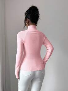 SHEIN Raffinéa Y2K Elegant Outdoor Knitted Pullover Sweater, Suitable For Commuting, Holiday, And Daily Wear - Baby Pink - View 2