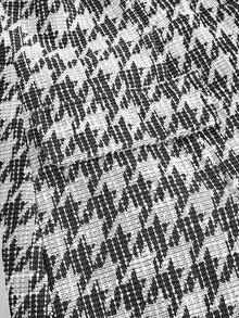 SHEIN MOD 女士二合一黑色收腰长袖荷叶边轻便西装外套，商务休闲，办公室装，优雅，大学生秋冬装 - 黑與白 - 查看 4