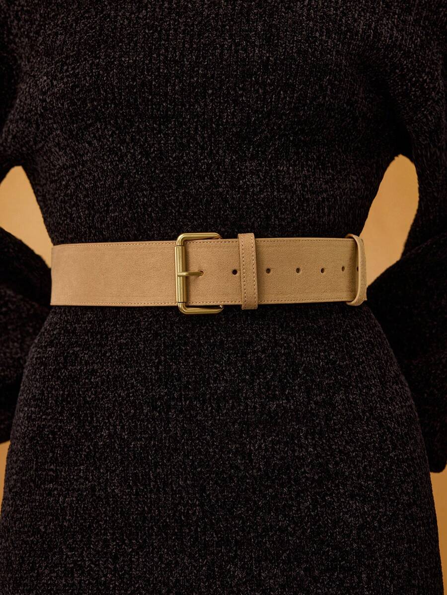 MOTF PREMIUM KHAKI ADJUSTABLE BUCKLE WAIST PU BELT - Khaki - View 2