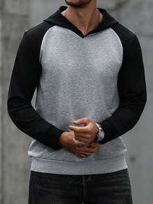 Manfinity CasualCool Men's Casual Contrast Color Hoodie Sweatshirt Men Knit Shirt Plus Size Men Hoodies Men Hoodies Pullovers Mens Hoodies Casual Old Money,Daily Leisure, Weekend Trips, Outdoor Activities, Travel Expeditions, Relaxed Work Environments Or Semi-Formal Occasions, Boyfriend/Husband Gift, Anniversary Gift Party Christmas New Years Wedding - Multicolor - View 7