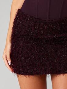 MISSGUIDED Đầm ngắn cúp ngực với phần thân váy xòe bồng bềnh đính sequin và dây buộc phía sau, thích hợp cho các buổi tiệc tối. - Màu Đỏ Sâu - Xem 5