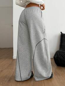 Coolane Women's Winter Streetwear Basic Daily Wear Casual Homecoming Sportswear Contrast Piping Baggy Low Rise Banana Pants