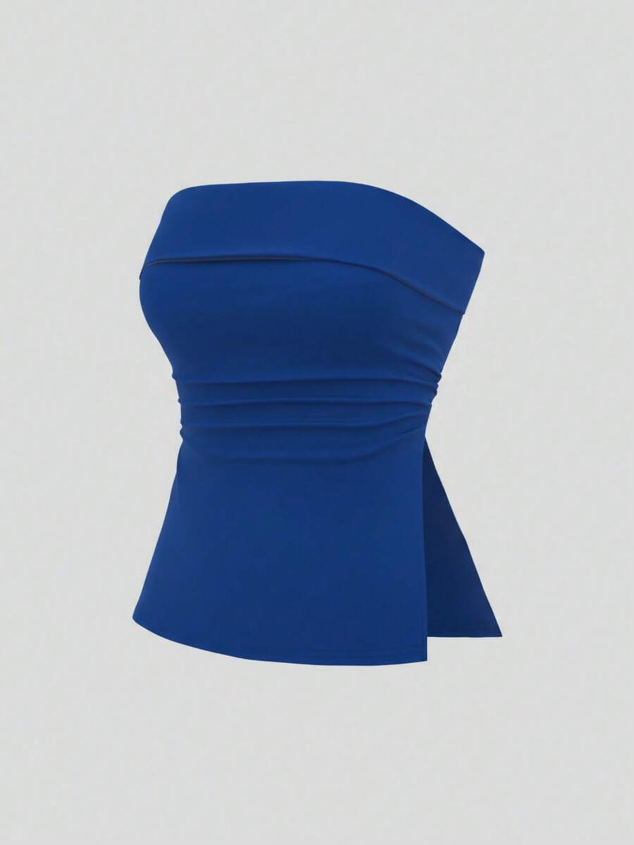 Top mujer stapless cualquier ocasión formal casual trendy corte A femenino - azul real - Ver 1