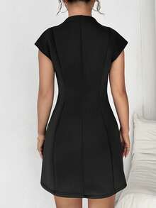 Chiquease 女性性感深V領A字型夏季連衣裙