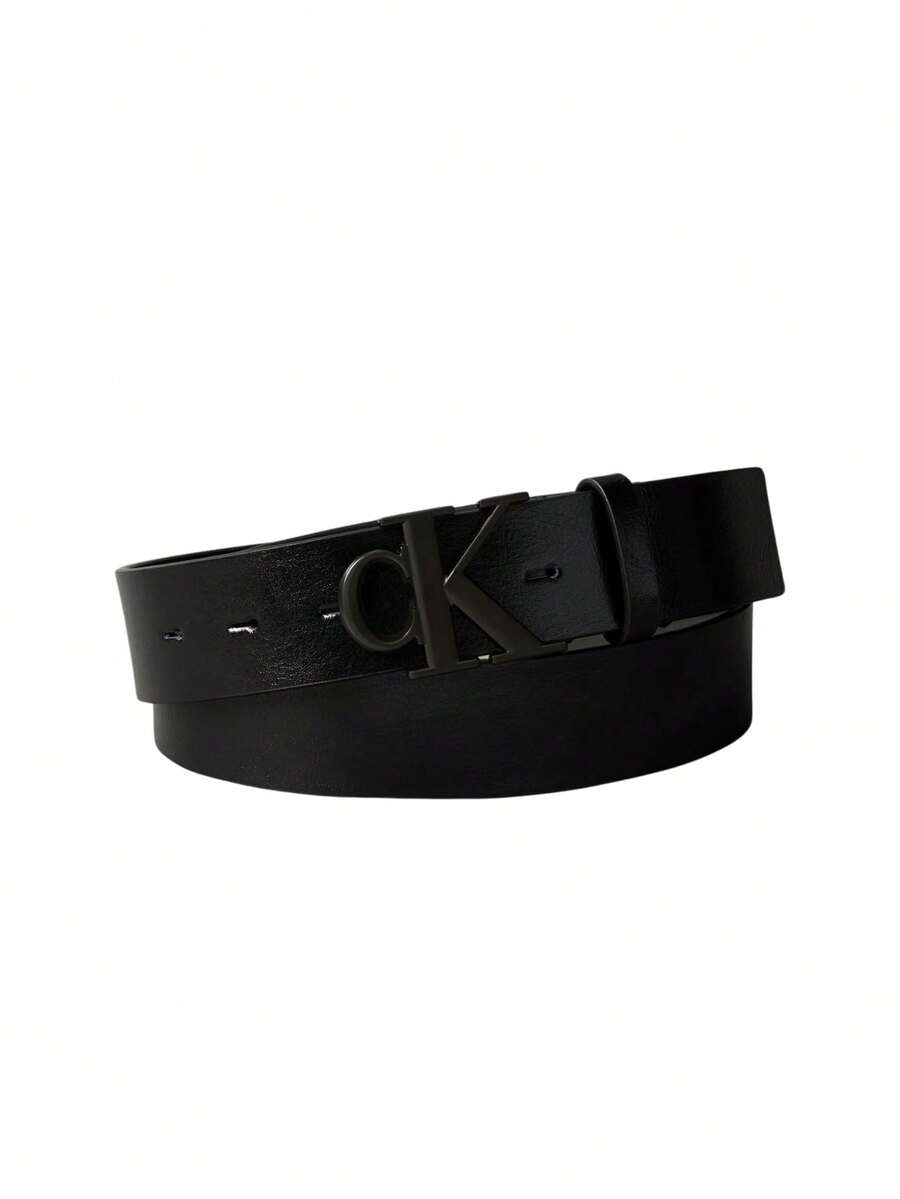 Calvin Klein Monogram Buckle Men's Belt Black - Black - View 1