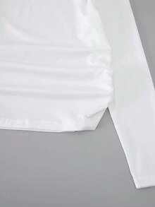 SHEIN ChillGRL 3 pièces/Set T-shirts à manches longues ajustés, col rond, taille froncée, style décontracté pour jeunes filles - Multicolore - Voir 6