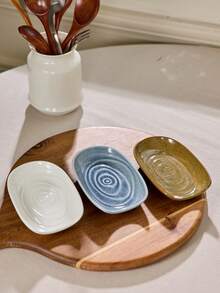 Cirelle 陶瓷厨具架、勺子架、复古陶瓷汤匙架、勺子托盘、炊具储物托盘、咖啡和甜点勺搁盘、理想的母亲节和圣诞节礼物、复古窑烧多色设计