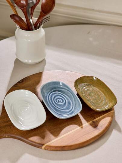 Cirelle Ceramic Kitchen Utensil Holder, Spoon Rest Rack, Vintage Ceramic Soup Spoon Holder, Ladle Tray, Cookware Storage Tray, Coffee & Dessert Spoon Resting Plate, Ideal Mother's Day & Christmas Gift, Vintage Kiln-Fired Multicolor Design