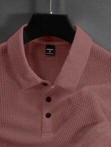 Manfinity Homme Men's Summer Solid Color Short Sleeve Casual Office Polo Shirt