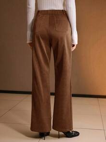 MOTF PREMIUM 直筒裤，带口袋，秋冬季 - 摩卡棕 - 查看 3