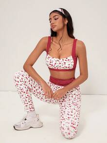 Medorelle Conjunto de 2 piezas con estampado floral aleatorio para mujer - Top corto y shorts - Multicolor - Ver 6