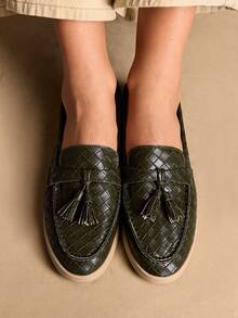 Rosivie Casual Comfortable Slip-On Minimalist Women Flats For Christmas - Green - View 5