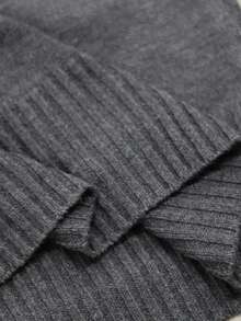 EMERY ROSE Women's Crew Neck Straight Knit Sweater Dress, Casual Versatile Everyday Wear, Suitable For All - Dark Grey - View 7