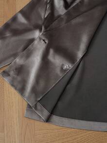 Revavyn Conjunto de camisa y pantalones con cuello de traje de moda para mujer (2 piezas) - Gris - Ver 6