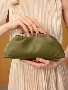 MOTF PREMIUM PU LEATHER BEADED TOP HANDLE BAG - Army Green - View 7