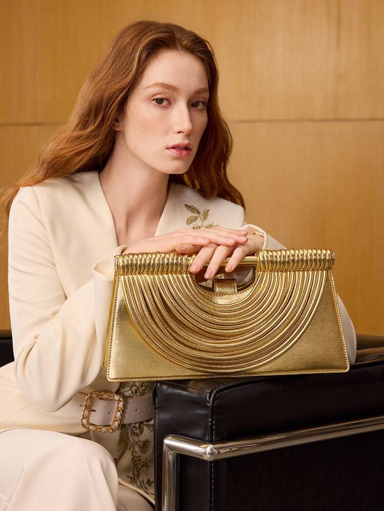 WOMEN'S MINIMALIST MULTI-STRIPE DECORATIVE CLUTCHES, SUITABLE FOR PARTY SCENES,NEW YEARS