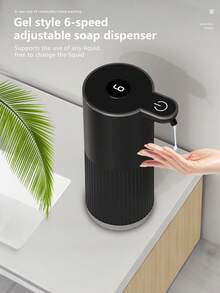 1 pieza Dispensador de jabón automático sin contacto, diseño blanco elegante, 6 niveles ajustables, recargable por USB, dispensador de líquido sin contacto, capacidad de 380ml para la cocina y el baño, dispensador de jabón para el baño - Multicolor - Ver 2