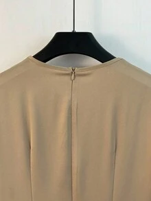 Franclia Women's Autumn Long Dress, V-Neck, Shoulder Strap Design, Sleeve Cuff Decorated With Same Fabric, A-Line Silhouette, Waist Cinched, Hem Spliced With Mesh Design Fall Cloth For Women