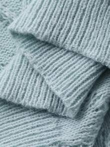 DAZY Áo len chui đầu kẻ caro cổ điển kiểu Pháp dành cho nữ, Thu/Đông - Màu xanh lam - Xem 9