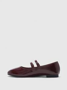CUCCOO BIZCHIC Women's Versatile Commuter Snap Flats - Burgundy - View 8