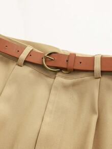 Franclia 女士休闲宽松阔腿裤，秋季 - 卡其色 - 查看 6