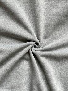 INAWLY Áo khoác nỉ nữ dáng rộng có khóa kéo - Xám - Xem 6