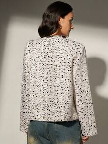 Aveloria Modichic Women's Fashionable High-End Elegant Silver Sequin Long Sleeve Jacket - White - View 3
