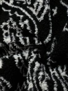 ROMWE MEN Street Life Quần nỉ lót nhiệt nam, lớp lót Sherpa dày dặn họa tiết hoa hạt điều phong cách đường phố Mỹ, trang phục thường ngày cho mùa thu/đông - màu đen - Xem 8