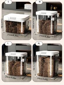 1个2.9升/5升/10升/15升防潮防虫宠物食品储存容器，大容量猫/狗食品储存桶，宠物密封谷物储存，透明设计方便查看剩余食物。 - 彩色 - 查看 3